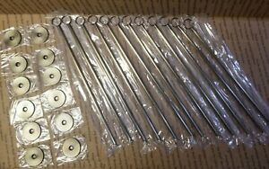 12 Pcs x 18&#034; Table Number Card Wedding Holder Stand RESERVATION ANTIQUE BRASS