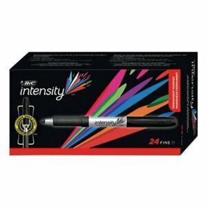 Bic Mark-it Permanent Markers, Fine Point, Black, 24/Pack (BICGPM241BK)