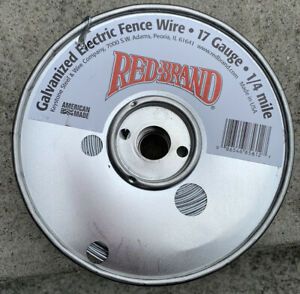 RED BRAND Galvanized Electric Fence Wire 17 Gauge 1/4 Mile Roll NOS
