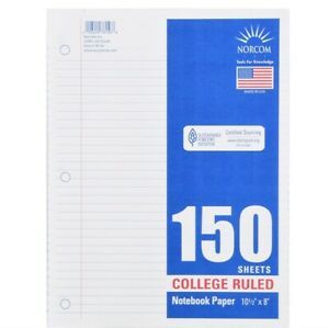 Binder Filler Paper Notebook Refillable Loose College Ruled ***Excellent Quality
