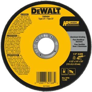 DeWalt 4-1/2 in.   D X 7/8 in.   S Aluminum Oxide Cutting/Grinding Wheel