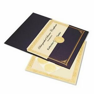 Geographics Award Certificate Kit, Blue Metallic Cover, 6 Kits (GEO47481)
