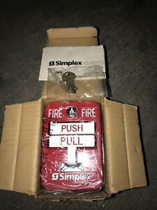 (NEW) Simplex 2099-9139 Weatherproof Manual Pull Station Red Die Cast Metal
