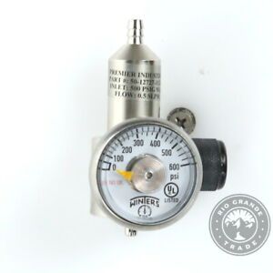 OPEN BOX Premier Industries Fixed Flow Calibration Gas Regulator - Brass Nickel