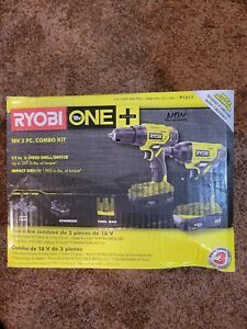 RYOBI P1817 Cordless 2-Tool Combo Kit w/ Drill/Driver, Impact Driver (BM)