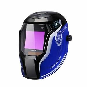 Welding Helmet Auto Darkening Solar Powered Professional Welding Mask 980E Blue