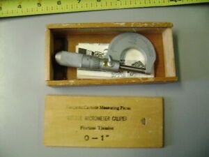 NICE FOWLER HELIOS MADE IN GERMANY 0-1&#034; MICROMETER WITH BOX AND PAPERS