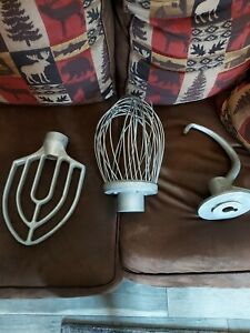 Vintage Hobart Univex Dough Hook  30 QT Mixer paddle wisk All 3 pieces baking