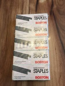 Lot of 5 New Boston 5000 Count Box of Standard Staples Stock No. 73750 NOS