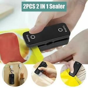 2PCS 2in1 Portable Mini Heat Sealer Cutter Handheld Sealing Machine Plastic Bag