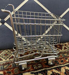 Mini Metal Wire Shopping Cart Grocery Mall Sample Toy Basket