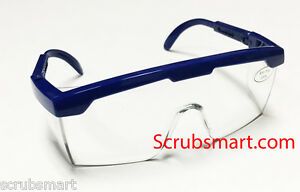 EMI # 411 BLUE Full Frame Adjustable Eyewear Lab Safety Glasses US SELLER