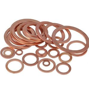 Red Copper Marine/Table M5 M6 -M48 Seal Flat Washers Ring Gasket 1-1.5-2mm Thick