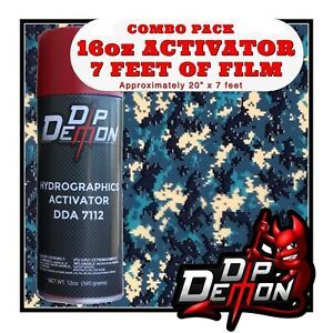 16oz hydrographic film / activator Blue Tiger Stripe Camo hydro dipping wizard