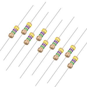 1/4 Watt 4.7M Ohm Carbon Film Resistor 5% Tolerances 0.25W 100pcs 4 Color Band