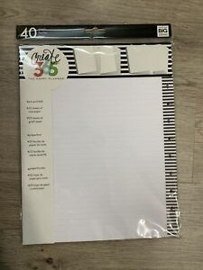 Happy Planner 40-pk Dotted Lined Black &amp; White  Filler paper -BIG