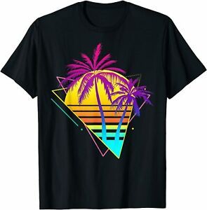 NEW LIMITED Beautiful Retro 80s 90s Sunset Palm Tree Gift Idea Tee T-Shirt S-3XL