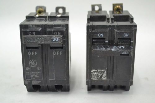 Lot 2 general electric ge thqb240 thqb220 2p circuit breaker 40a 20a amp b330531 for sale