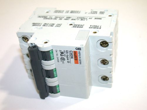 Up to 2 new merlin gerin 6a 3 pole 480 vac circuit breaker din mount 24536 for sale