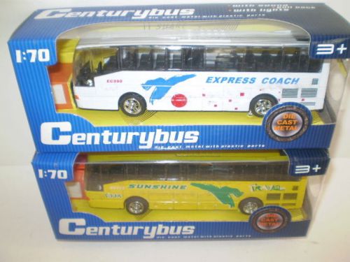 New lot of 2 Die Cast Tour Busses with Lights and Sound FREE SHIPPING