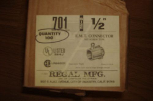 225 regal emt 1/2&#034; connectors set screw type concrete tight for sale