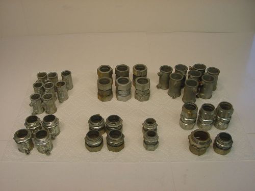 LOT OF CONDUIT CONNECTORS AND FITTINGS - 36+ PIECES