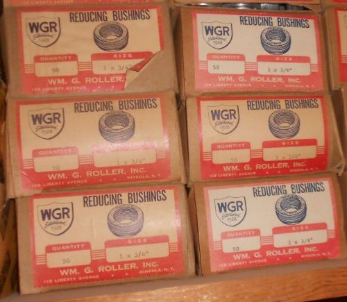 Wgr reducers reducing bushings 1&#034;-3/4&#034; new case lot of 50 pc nos for sale