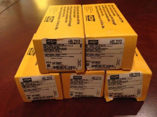Hbl2310 hubbell 20a 125v l5-20r receptacle lot of 5 new in box for sale
