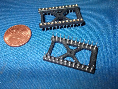 24-PIN SOCKET MACHINED OPEN FRAME X BLACK GOLD INSERTS LOT 2 PIECES LAST ONES