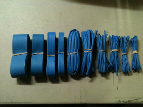 100&#039; of thermosleeve blue polyolefin 2:1 heat shrink tubing-10&#039; sect. of 10sizes for sale