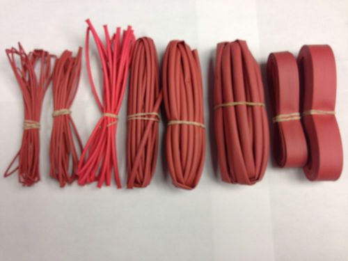 80&#039; of thermosleeve red polyolefin 2:1 heat shrink tubing-10&#039;sect. of 8sizes for sale
