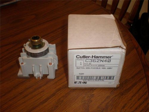 CUTLER HAMMER C362N40 SWITCH NON FUSIBLE 40A  600V SERIES A1 NEW IN BOX