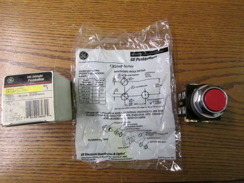 New nos ge cr104pbg92r1 heavy duty oiltight pushbutton red 2 no 2 nc for sale