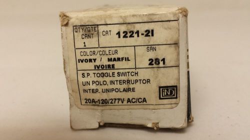 NEW IN BOX, LEVITON IVORY 1221-21 TOGGLE SWITCH