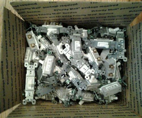 100 NEW PASS &amp; SEYMOUR LEGRAND 660-WG 15A 120VAC Toggle Switch Grounded White