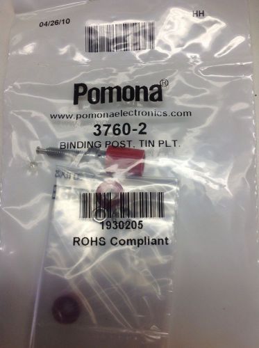 POMONA 3760-2  RED BINDING POST,  TIN PLT LOT OF 50