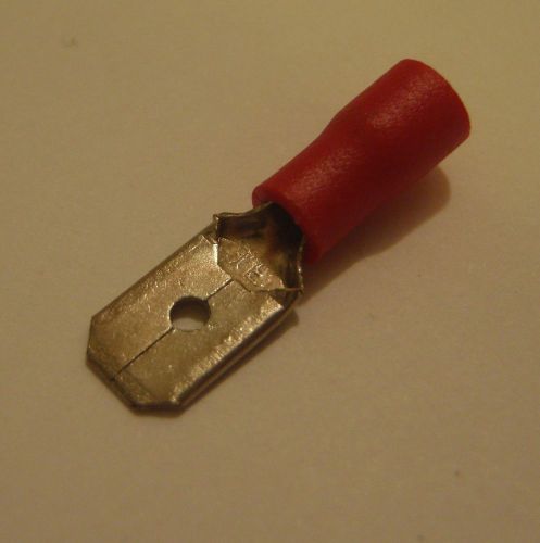 500PC INSULATED MALE SPADE 250 CRIMP CONNECTOR 22-18AWG