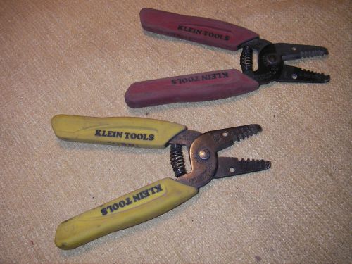 LOT: 2 Klein Stranded Wire Strippers/Cutters. Red 11046, Yellow 11045