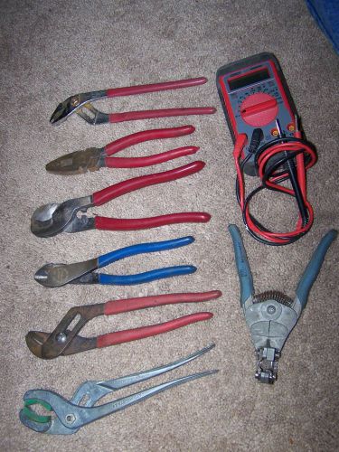Lot of electrical  pliers and tools for sale