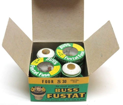 Bussmann Buss Fustat Dual Element Fuses Type S 30 Box of 4 FREE SHIPPING