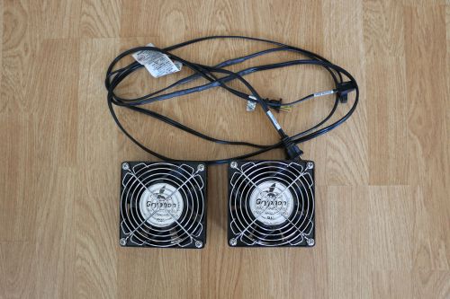 Two gryphon gaa1238-115bb cooling fan with power cords and metal grills for sale