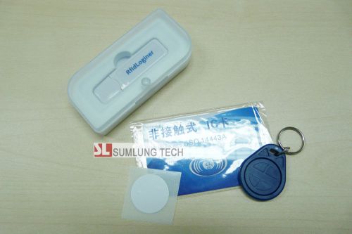 Mini Mifare NFC reader with FREE test NFC cards sticker keyfob, emulate keyboad