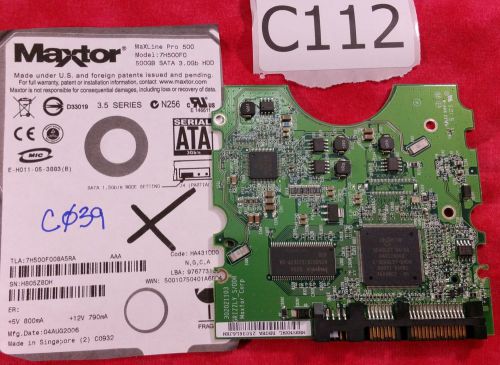 #c112 - maxtor maxline pro 500 7h500f0 7h500f008a5ra ha431dd0 hard drive pcb for sale