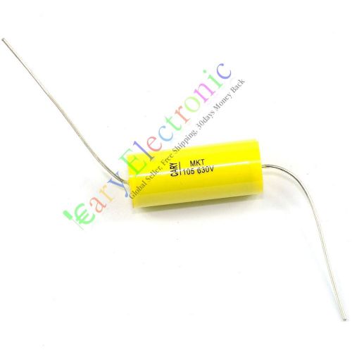 5pcs long copper leads yellow Axial Polyester Film Capacitor 1.0uF 630V for amps