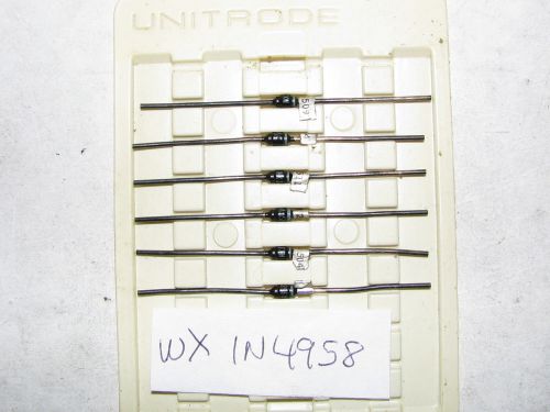 6 NOS UNITRODE WX 1N4958 DIODES POWER SUPPLY BIAS TRANSISTOR RECTIFIER AMPLIFIER