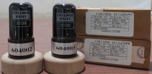1matched pair NOS  ECC33 6SN7GT Brimar boxed by chelmer made in UK #604002&amp;3