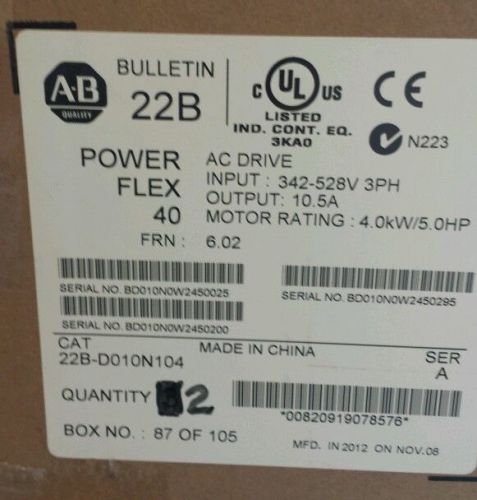 Powerflex 40 5hp 342-528volt VFD