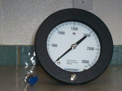 $0 USA Shipping With Ashcroft 4 1/2 Inch 3000PSI Plus Gauge &amp; Pressure Snubber