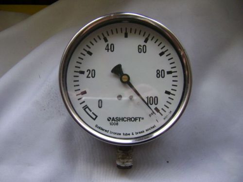 Vintage Ashcroft Pressure Gauge 100 PSI