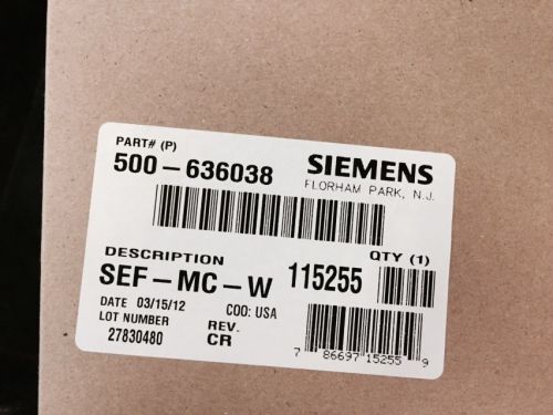 Siemens Fire Alarm Speaker~Strobe 500-636038 SPEAKER MULTI CANDELA WHT SEF-MC-W